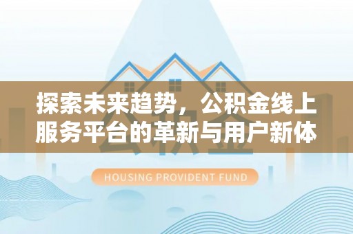 师宗探索未来趋势，公积金线上服务平台的革新与用户新体验