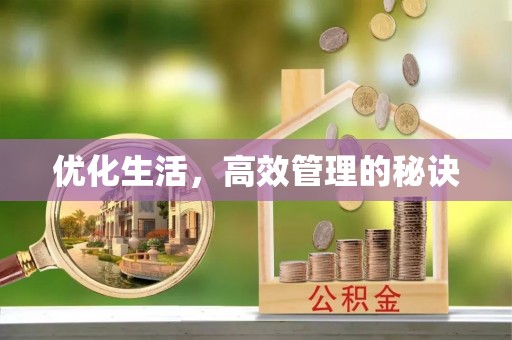 师宗优化生活，高效管理的秘诀