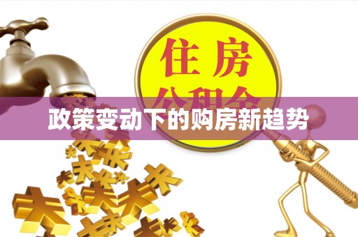 师宗政策变动下的购房新趋势
